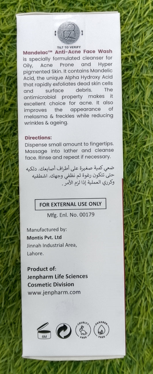 Jenpharm's Mandelac, Anti Acne Face Wash